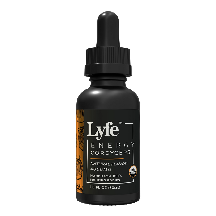 Lyfe Functional mushroom tincture
organic tincture for Energy, cordyceps.
Natural flavor 30ml, 4000mg.