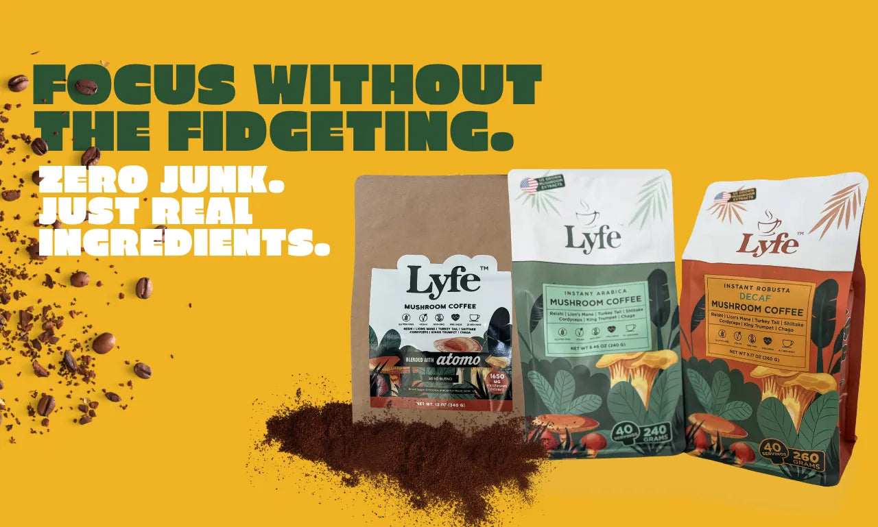 Lyfe Mushroom Coffee – Lion’s Mane, Cordyceps, and Reishi Blend with Clean Ingredients